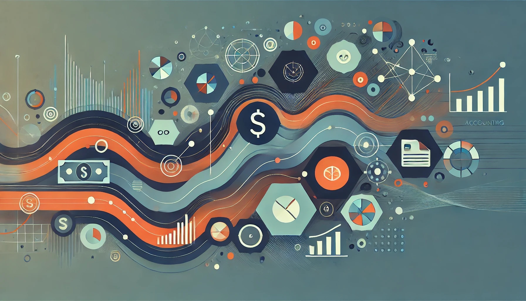 Abstract visualization of financial data, charts, and symbols representing the modern digital economy